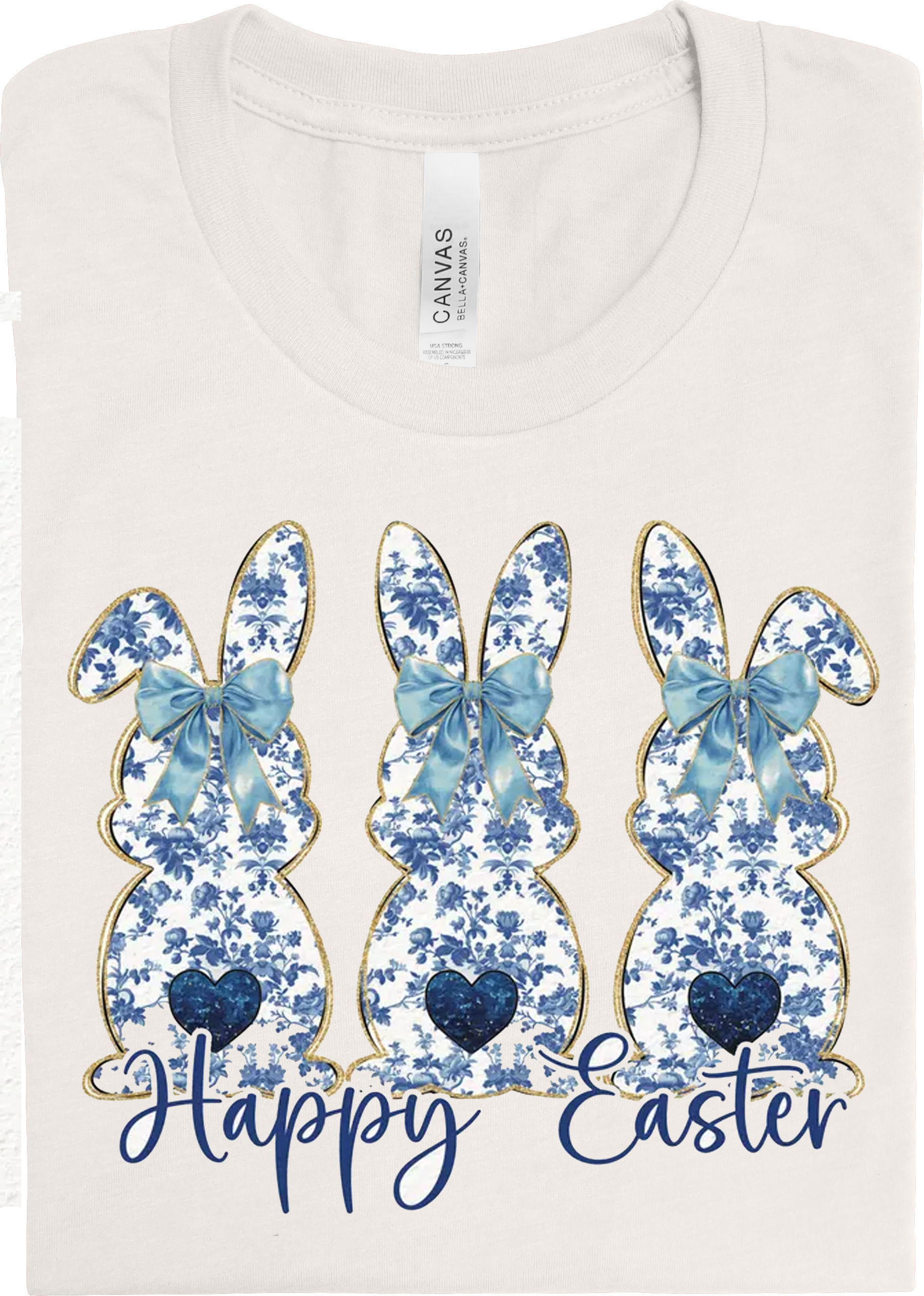 Easter Blue Floral Chinoiserie Bunny