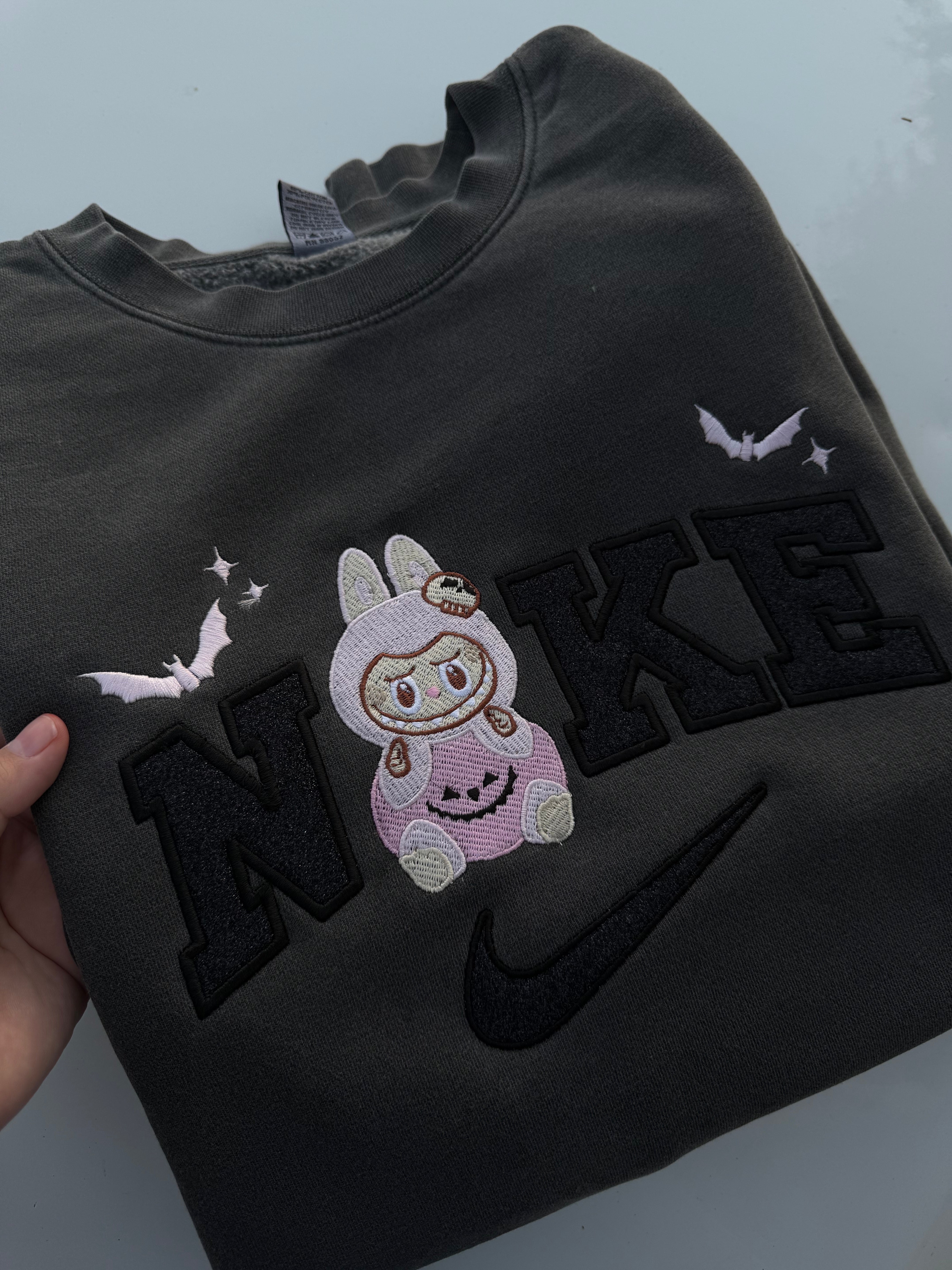 Labubu Nike Halloween Embroidered Sweatshirt